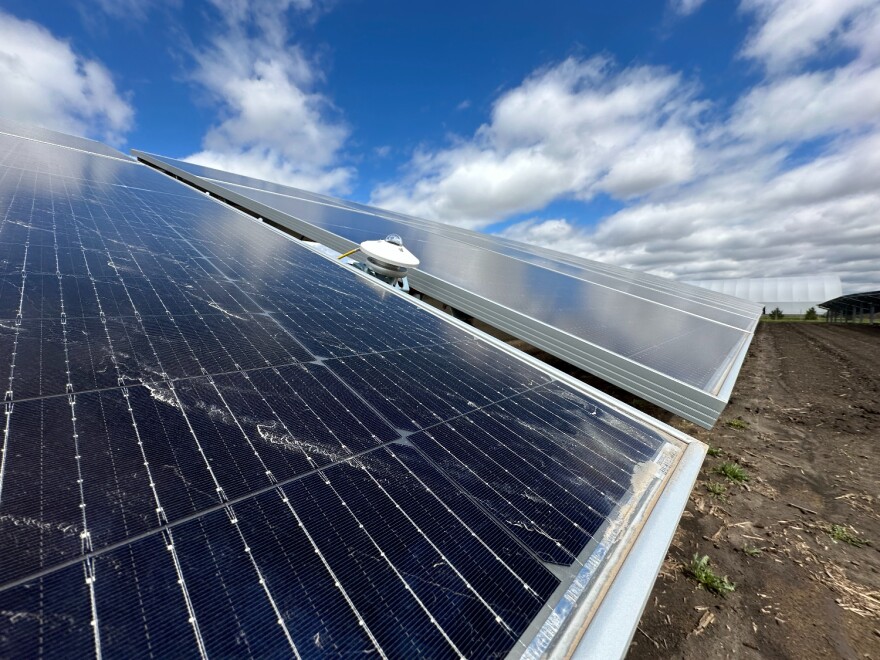 Researchers at Iowa State University are testing how mixing farming with solar panels will work on a 10-acre plot.