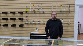 ALASKAbuds owner Nick Miller has his store set up, minus the marijuana products. Once he passes his final state inspection, he expects to open later this month.