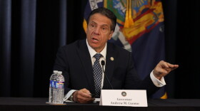 Gov. Andrew Cuomo speaks Monday at his daily coronavirus briefing in Rochester.