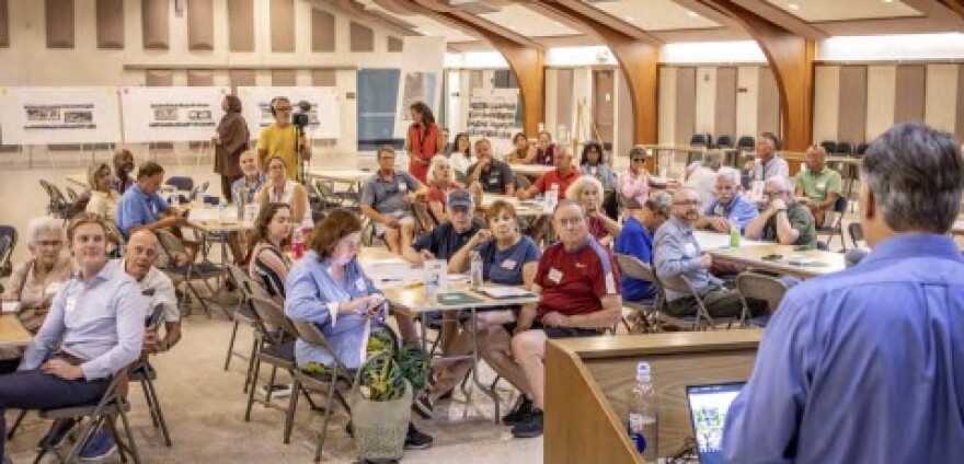Rehoboth Beach residents participate in a charette on zoning laws in July 2026.