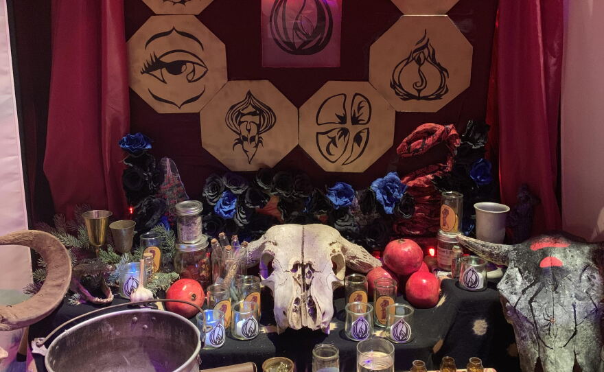 The Winter Solstice Ritual Altar created by Jo Stone the Basik Witch (Josie Cruz).