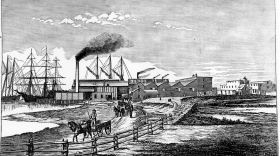 Pacific Guano Co in Woods Hole, 1860s. From the Woods Hole Historical Museum.