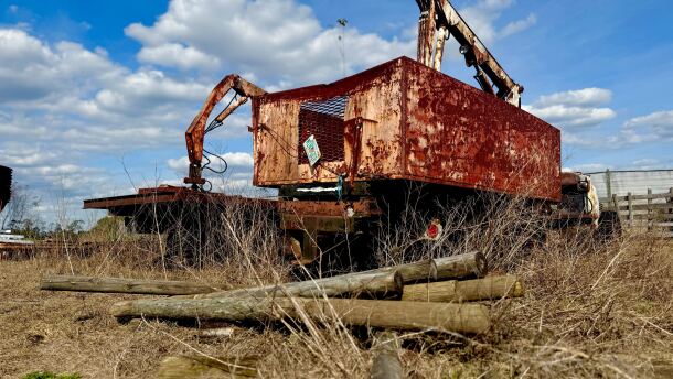 Loading truck on Vo-La Salle Farms in Deleon Springs, Florida. Once used to haul oranges and grapefruits, it hasn't been operated since 2021.