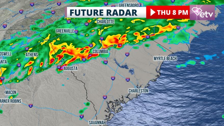 Model Forecast for 8 PM Thursday