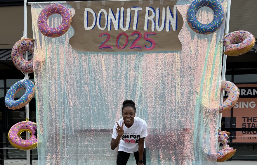 Avid runner Armande Namegni attends the Donut Run last year in Chesterfield.
