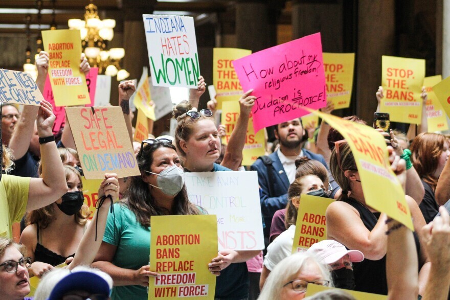 Hundreds of protesters gathered at the Statehouse throughout the week both for and against the proposed abortion legislation. On the first day of testimony, Monday, July 25, these protesters gathered for a rally.