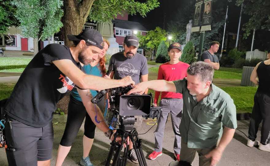 The cast and crew averaged 25 to 40 people each day while they filmed for two weeks in June.