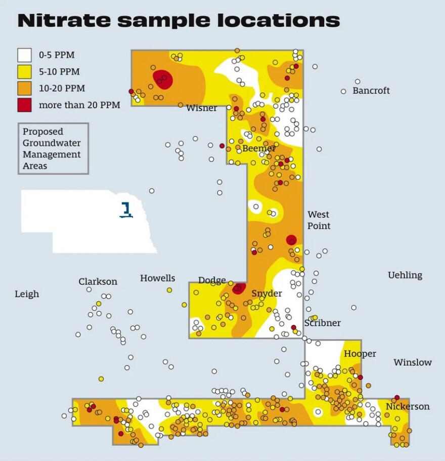 Nitrate sampling map