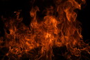 Flames on a dark background