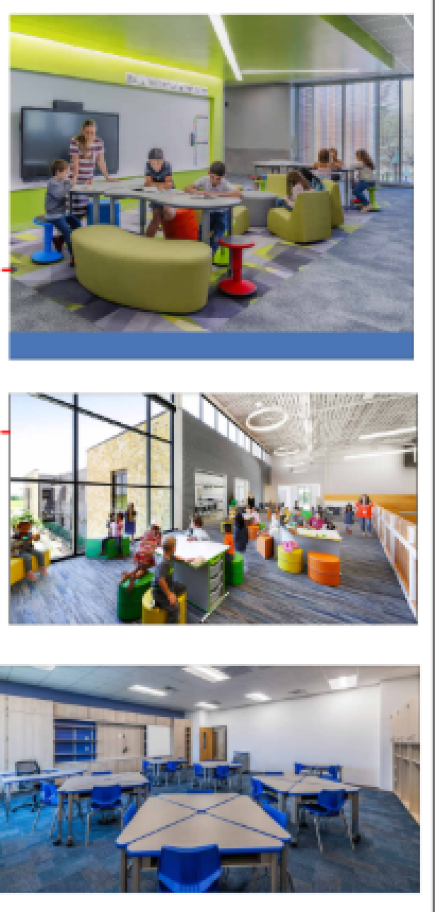 Renderings for some of the new interior spaces at Rock Island Academy.