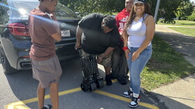 Freshman Olivia Young, who traveled from Brooklyn, NY, with her family, is moving in on campus at Buffalo State University.