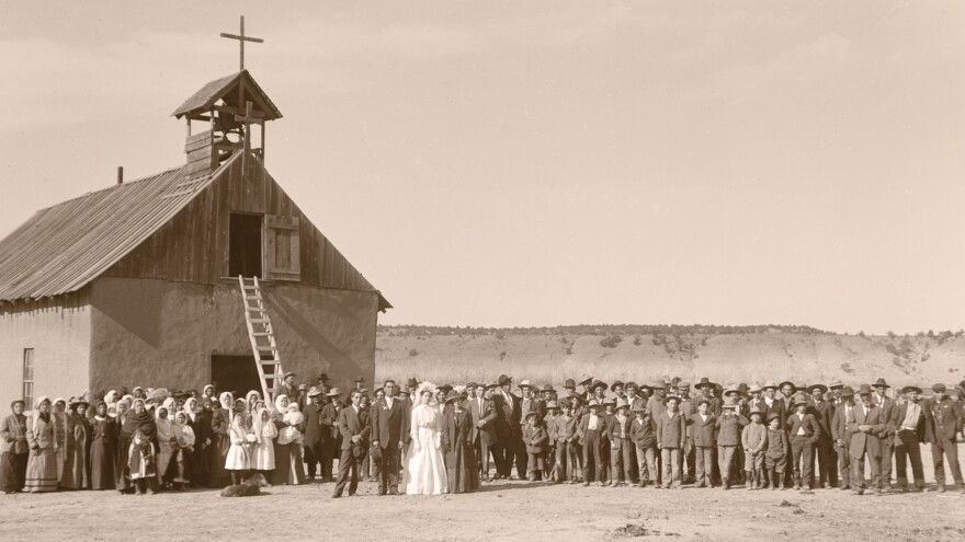 Raymond Gallegos' family home was moved on a flatbed truck from their homestead land along the Piedra River in May 1960.