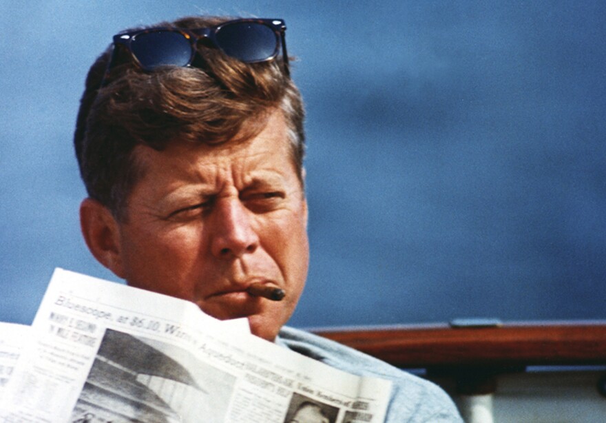 President John F. Kennedy aboard the "Honey Fitz" off Hyannis Port, Mass., on Aug. 31, 1963.