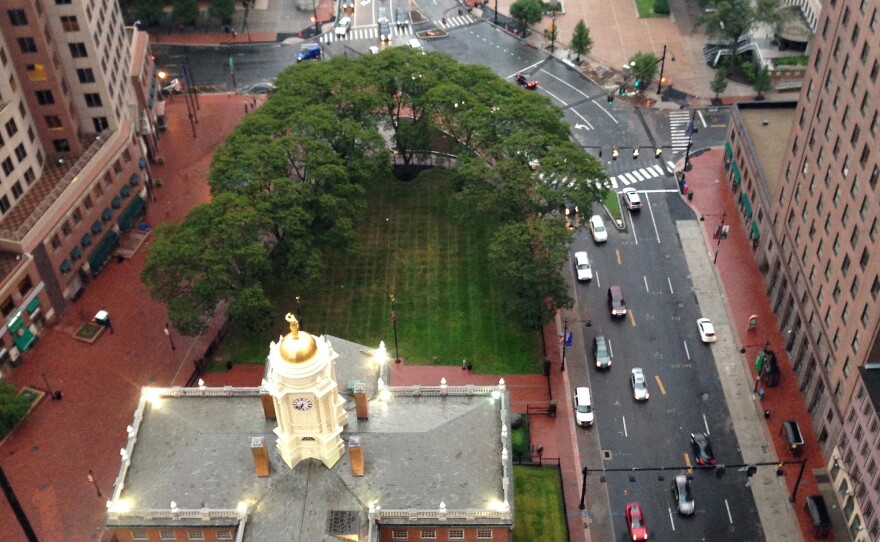 A view of State House Square in Hartford, Connecticut.