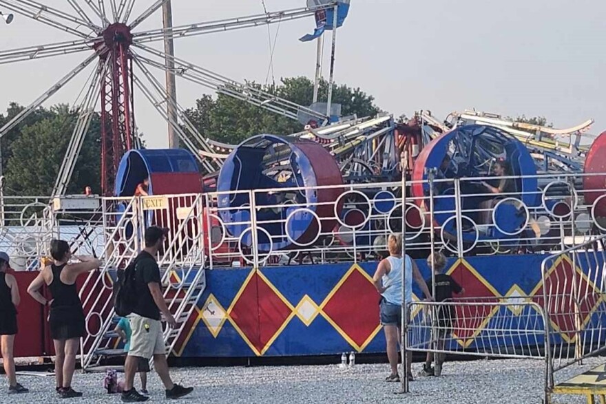The ride the girl was thrown from while it was in motion at the Dubois County Fair.