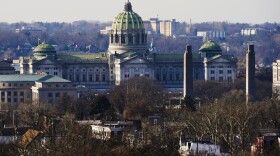 FILE - The Pennsylvania Capitol stands in Harrisburg, Pa., Thursday, Dec. 16, 2021.