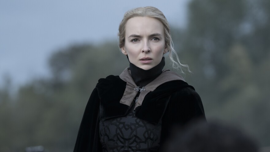 Jodie Comer as Marguerite de Carrouges in <em>The Last Duel</em>.