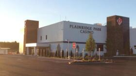 The Plainridge casino building and parking lot