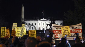 Demonstrators participate in a protest against the police killing of Tyre Nichols near the White House on Jan. 27, 2023 in Washington, D.C. (Tasos Katopodis/Getty Images)
