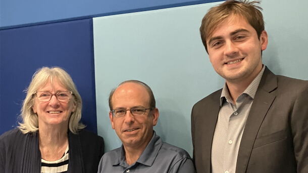 From left: host Mindy Todd, candidate David Vieira, and candidate Jack Richardson. Both men are running for Massachusetts State Representative in the 3rd Barnstable District.