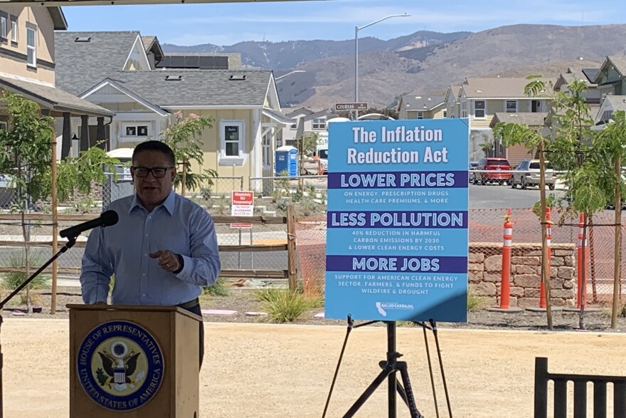 Central Coast Congressman Salud Carbajal gathered local leaders in San Luis Obispo on Aug. 11 to promote the Inflation Reduction Act of 2022.