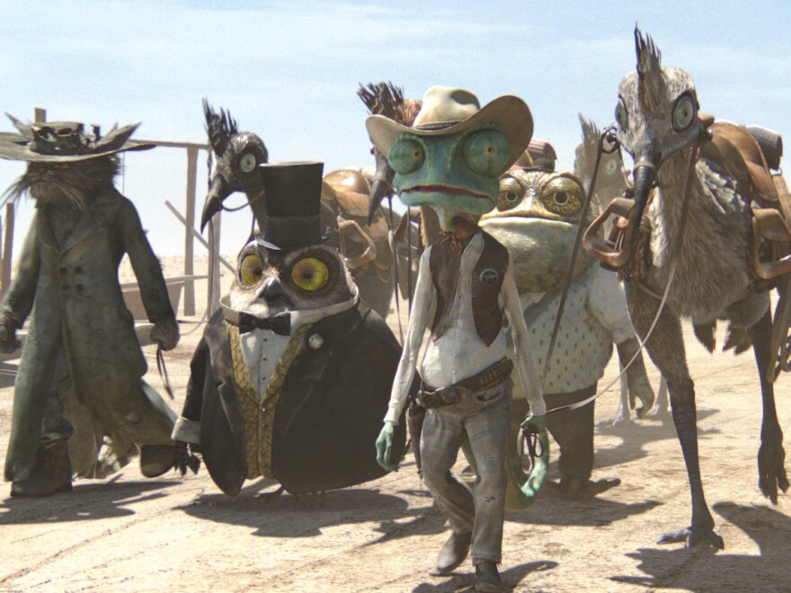 In <em>Rango</em>, the town of Dirt goes through a drought caused by greedy corporations and politicians, not by nature.