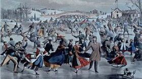 \"Central Park Winter\" by Currier and Ives, 1862.