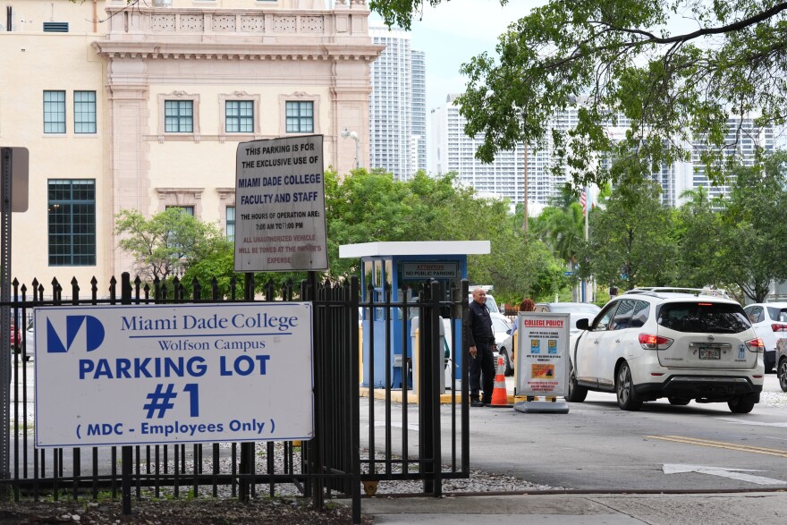 Miami Dade College Parking Lot in front of Freedom Tower