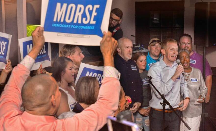 Mayor Alex Morse of Holyoke, Massachusetts, speaks to reporters during the launch of his congressional campaign on July 22, 2019.