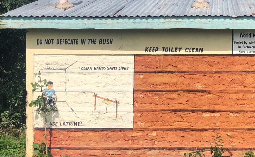 A reminder in a Kenyan village that the bush is not a bathroom.