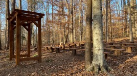 An outdoor "chapel" at Kings Mountain Preserve, a conservation burial ground in South Carolina.