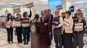 Florida Democratic Senator Carlos Guillermo Smith speaking in the Capitol on Jan. 21, 2026. (Photo by Mitch Perry/Florida Phoenix)