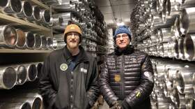 Richard Nunn and Curt La Bombard are curators at the National Science Foundation’s Ice Core Facility in Lakewood, Colorado, which holds the largest archive of ice in the world — containing some 25,000 meters. (Frani Halperin/H2O Media)