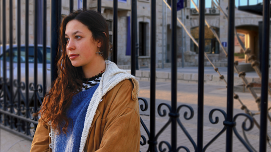 A screenshot from the documentary film "Objector."