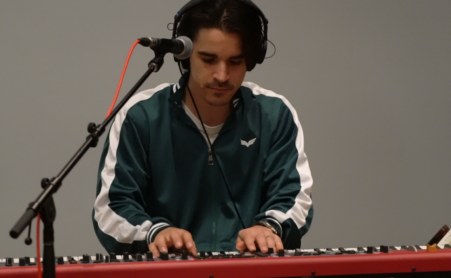 YaYa Biggs performing live in WNIJ's Studio A