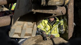 FILE: Work continues on Thomaston Ave in Waterbury on December 15, 2025 to repair a water main that burst over the weekend leaving thousands without water.