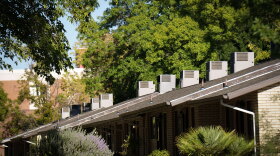 Air conditioners line the roof over a set of townhomes in St. George, Utah, Aug. 26, 2026.