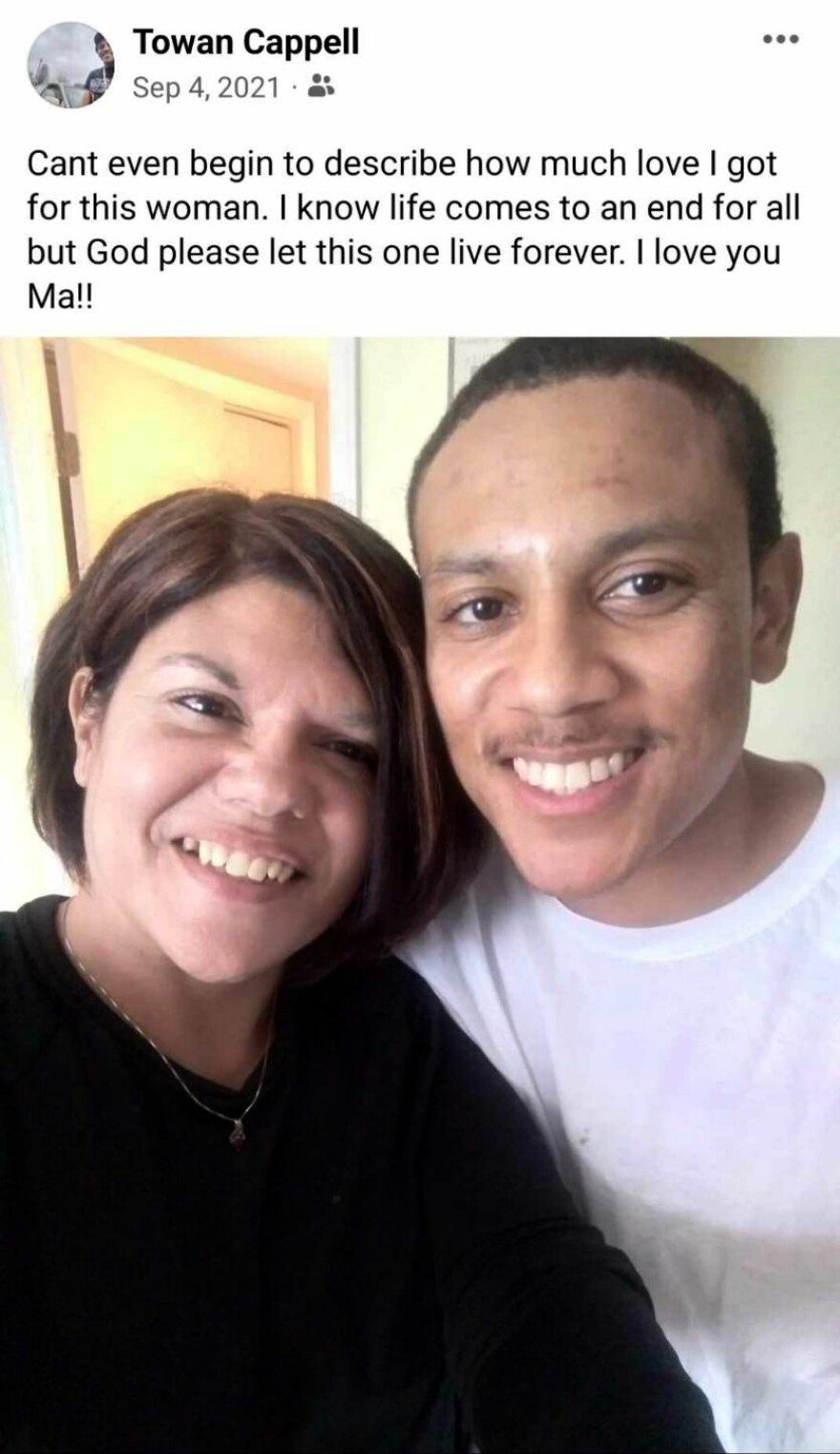 A Facebook post Cappell made in 2021 about his mother.