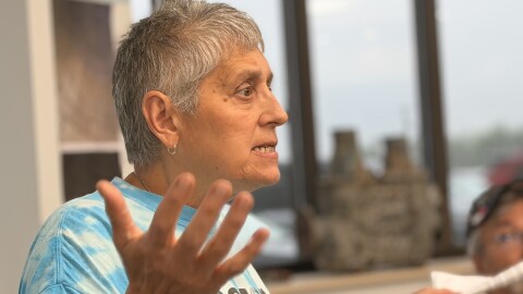 Hazleton resident Betsy Durso voices her concerns during the July 28, 2026 Hazleton City Authority board meeting.