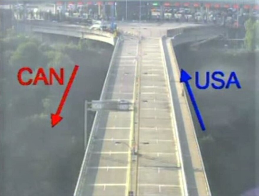 A view of the Peace Bridge Canadian plaza from a NITTEC camera