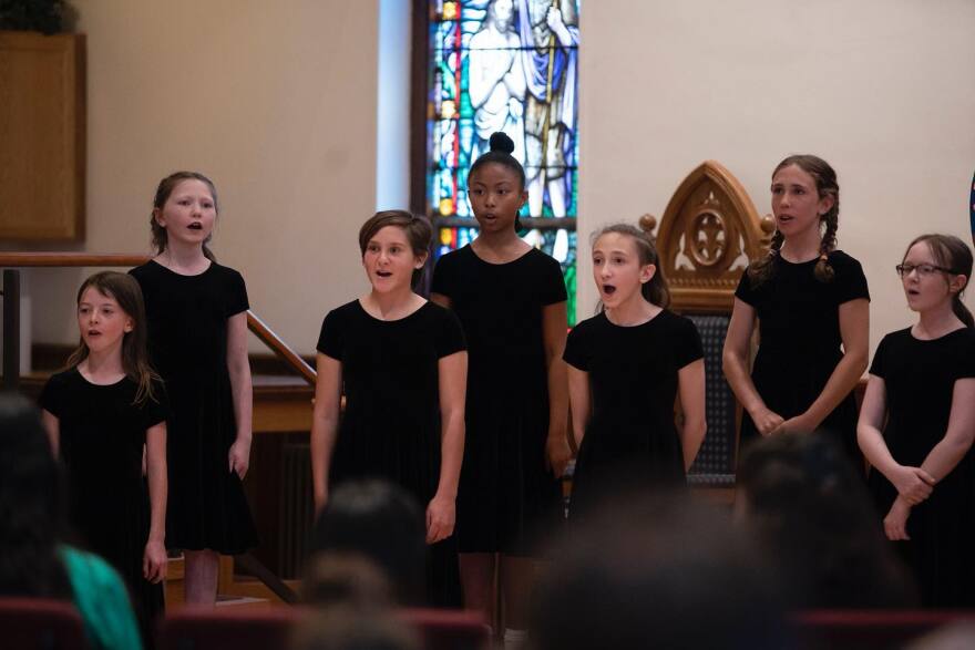 The Berkshire Children's Chorus in action at Zion Lutheran Church of Pittsfield in June 2023.