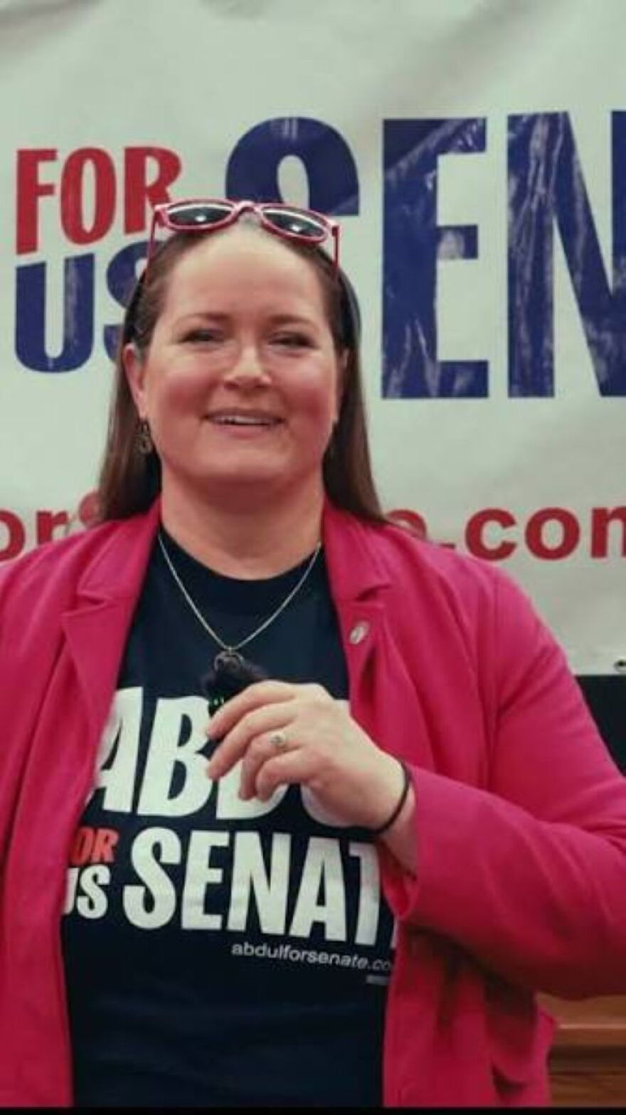 Rep. Carrie Rheingans on the campaign trail with U.S. Senate Democratic candidate Abdul El-Sayed.