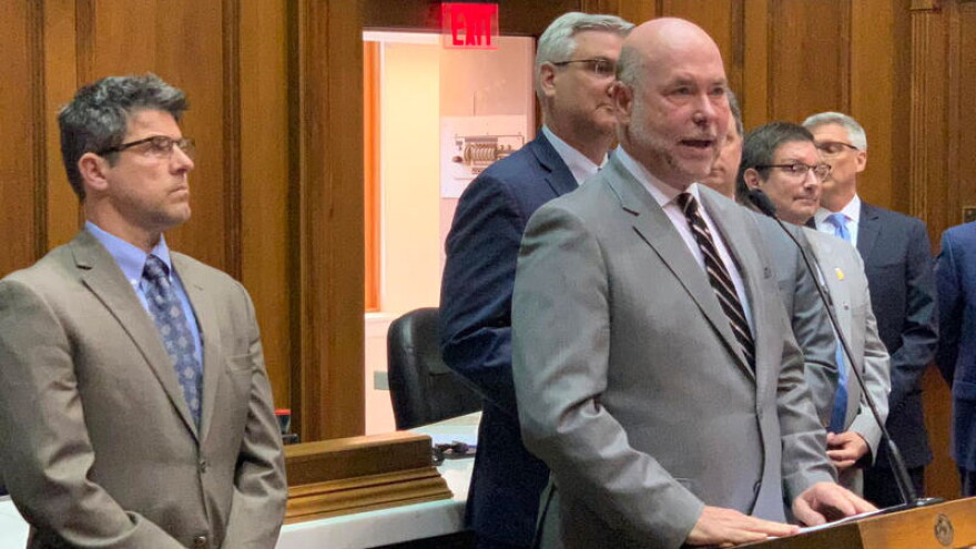 Republican legislative leaders present what is likely the final version of a new state budget.