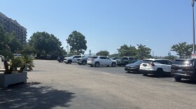 A parking lot near the riverwalk in downtown Wilmington