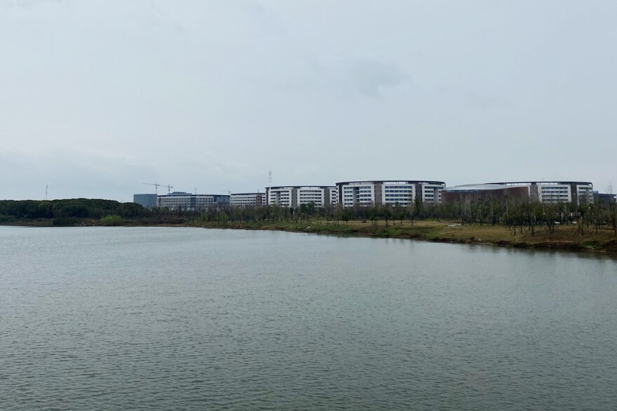 The Wuhan Cybersecurity Talent and Innovation Base, an industrial park that is to provide office and residential space for technology companies. Hongxin built its factory next door.