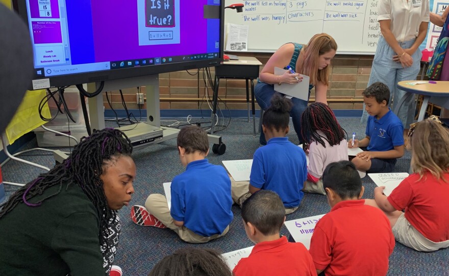Children do math during the summer at Alta Vista Elementary in Sarasota