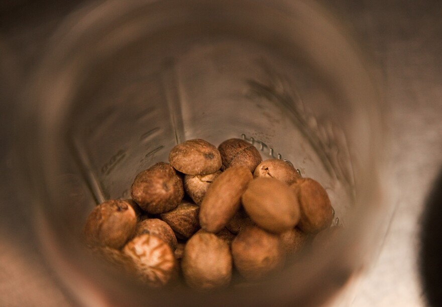 Nutmeg was considered medicinal, according this 16th century description: "Nutmegs be good for them the which have cold in their head, and doth comfort the sight and brain, & the mouth of the stomach & is good for the spleen."