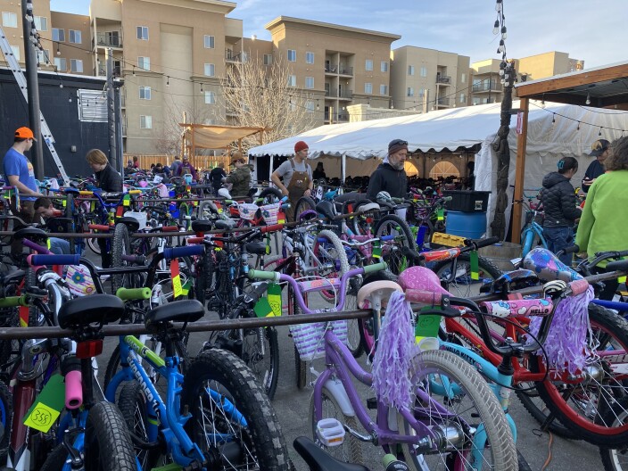 Bikes from the 2023 Holiday Kids Bike Giveaway.