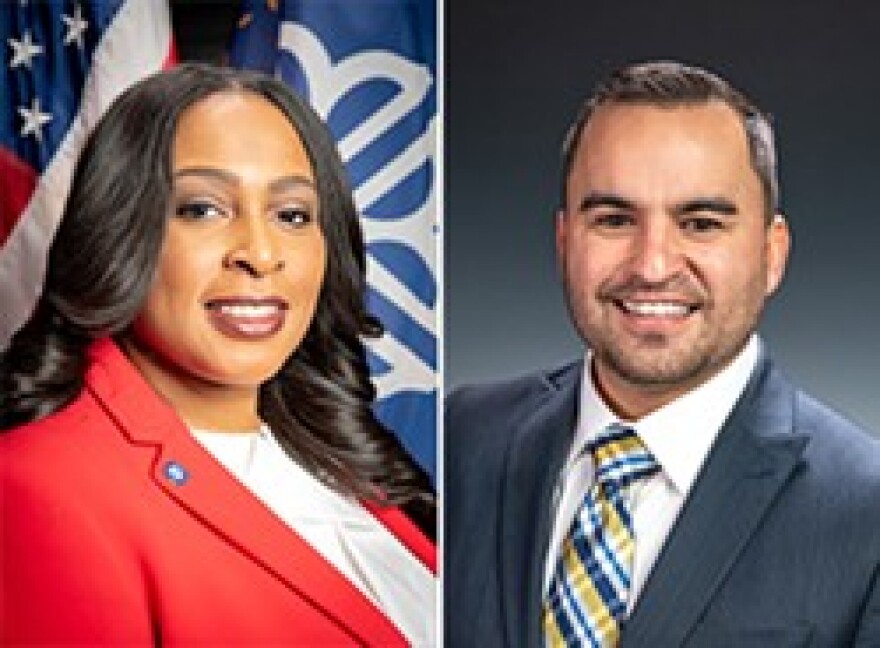 Mayor Lovely Warren and City Council member Jose Peo.