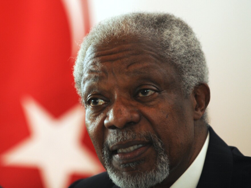 International envoy Kofi Annan said Tuesday it was too early to give up on a peace plan he has brokered for Syria despite renewed fighting. He gave a press conference after visiting a refugee camp in southern Turkey.